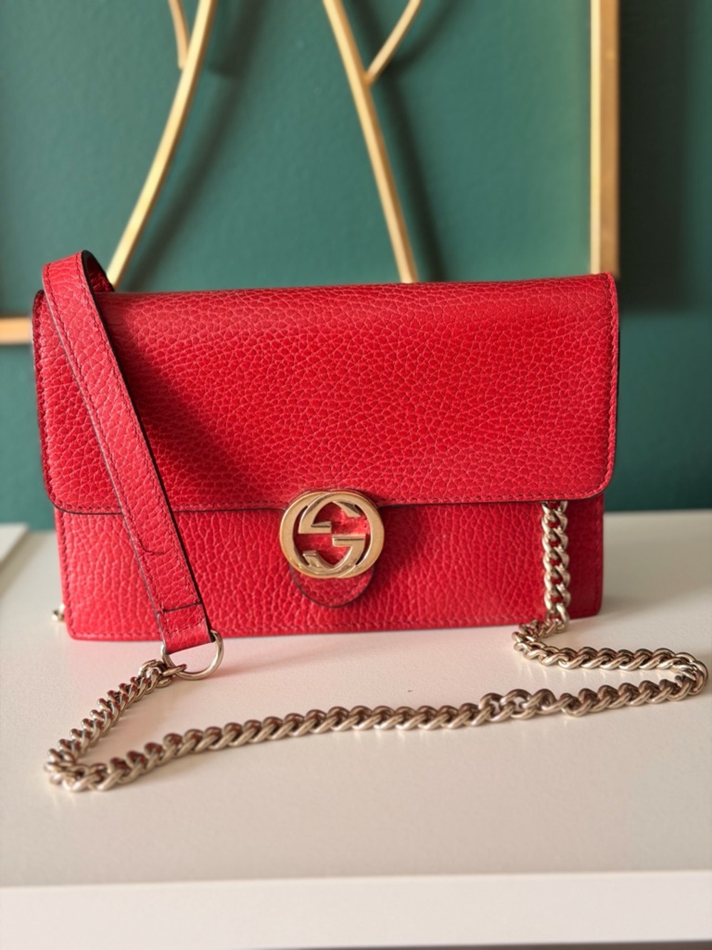 Gucci Interlocking GG wallet on chain crossbody bag